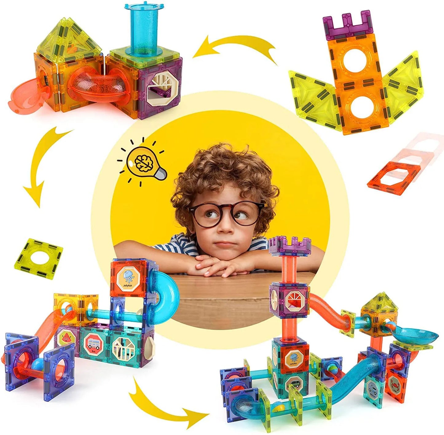 Light Magnetic Blocks - 75 pcs (Code:3250)