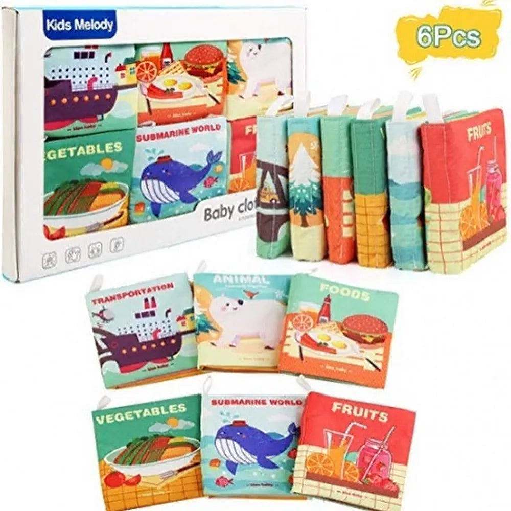 Crinkle Cloth Books for Babies (Set of 6 Book) (Code:1418)