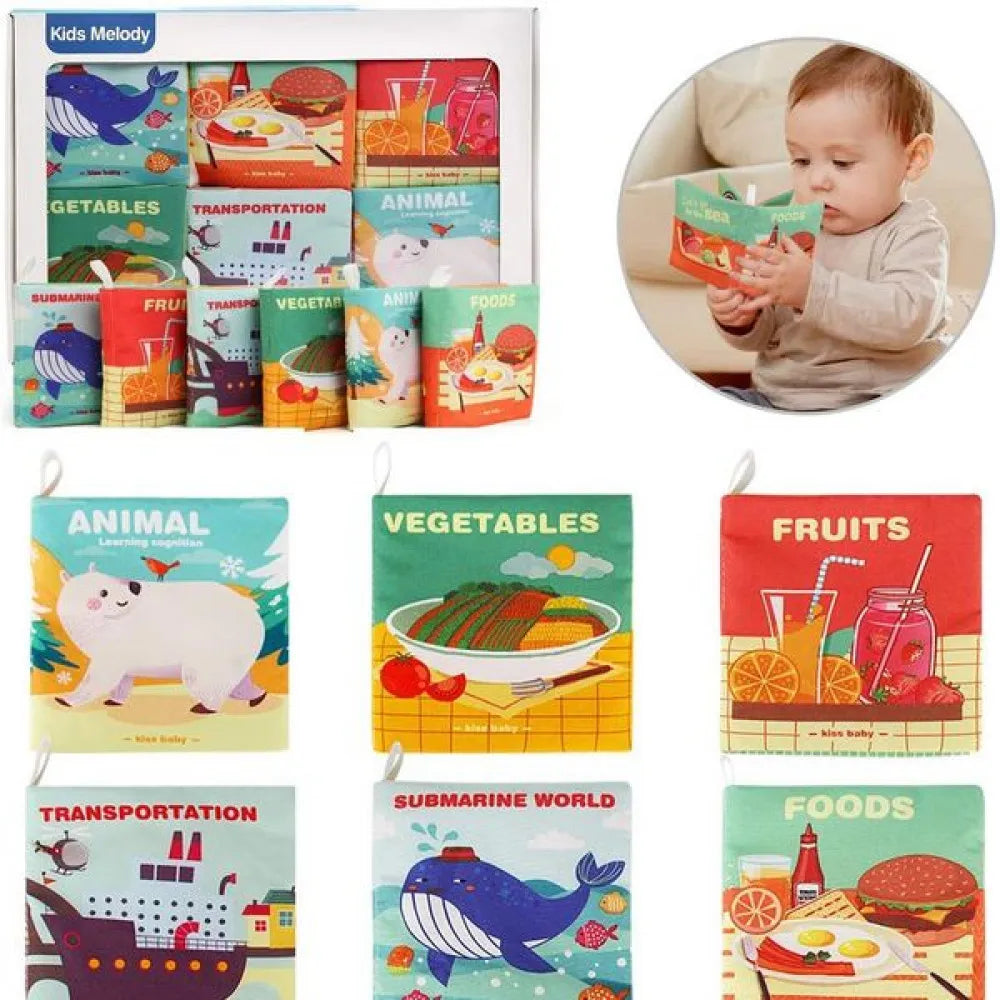 Crinkle Cloth Books for Babies (Set of 6 Book) (Code:1418)