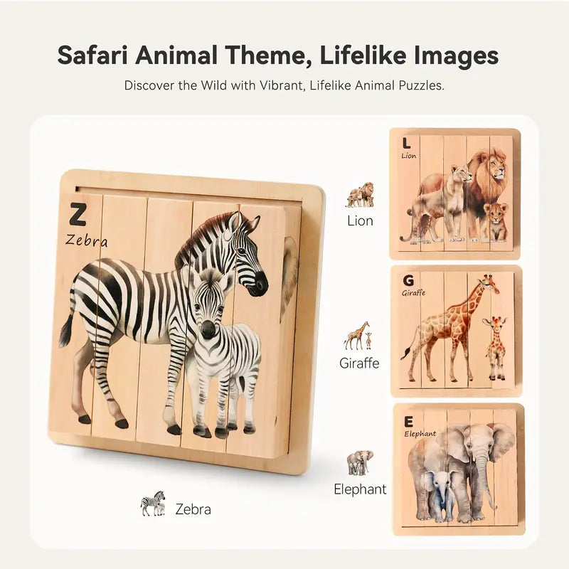 Wooden Animal Puzzle - 4 Sided (Code: 1100)