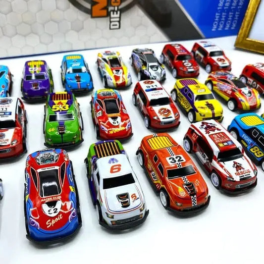Diecast Pullback Metal Cars - 24pcs Set